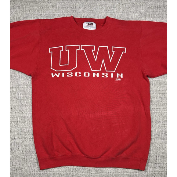 Vintage Wisconsin Badgers UW Team Edition Apparel Sweatshirt Sz L Made in USA - Picture 4 of 10